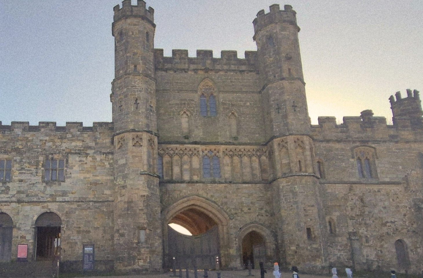 The gatehouse of Battle Abbey in winter light